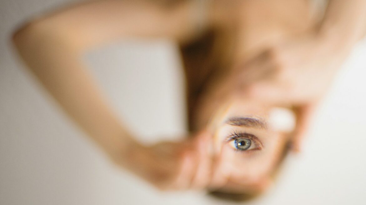 woman holding mirror